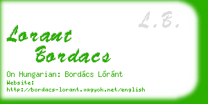 lorant bordacs business card