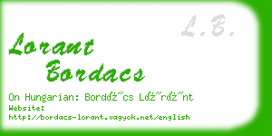 lorant bordacs business card